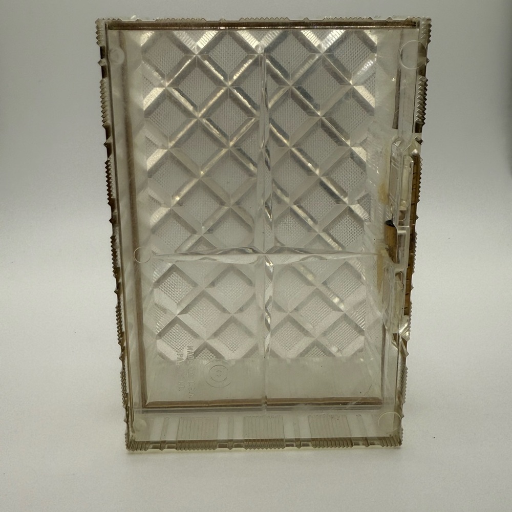 Vintage Clear acrylic and Gold Geometric Decorative Tray trinket box - Picture 8 of 9